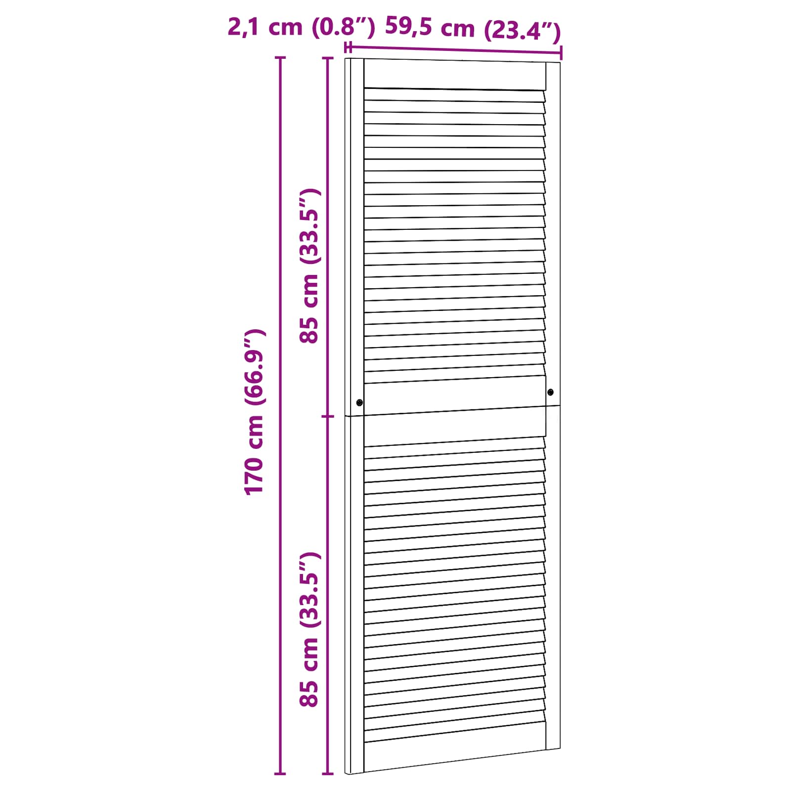 Porta per Armadio con porta 2 pcs Naturale 170 x 2,1 x 59,5 cm | homemem39
