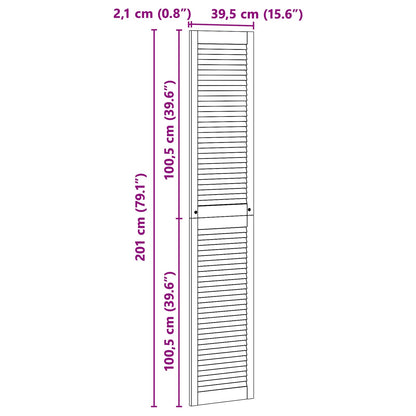 Porta per Armadio con porta 2 pcs Naturale 201 x 2,1 x 39,5 cm | homemem39