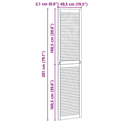 Porta per Armadio con porta 2 pcs Naturale 201 x 2,1 x 49,5 cm | homemem39
