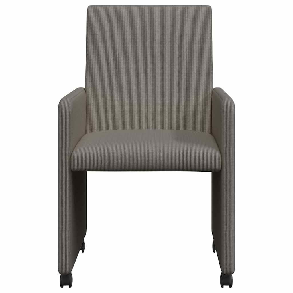 Sedie da Pranzo con Ruote 2 pcs Grigio chiaro 57 x 66 x 94 cm