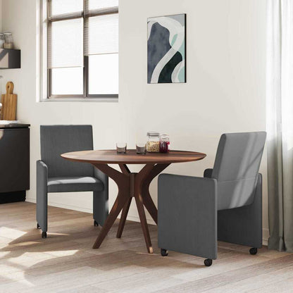 Sedie da Pranzo con Ruote 2 pcs Grigio scuro 57 x 66 x 94 cm