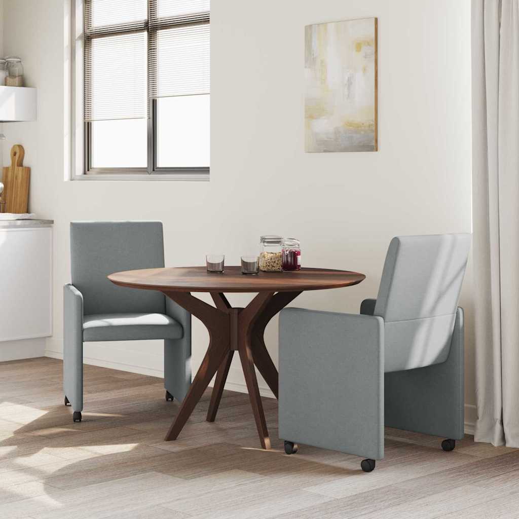 Sedie da Pranzo con Ruote 2 pcs Grigio chiaro 57 x 66 x 94 cm