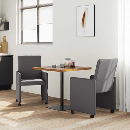 Sedie da Pranzo con Ruote 2 pcs Grigio 57 x 66 x 94 cm
