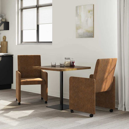 Sedie da Pranzo con Ruote 2 pcs Marrone 57 x 66 x 94 cm