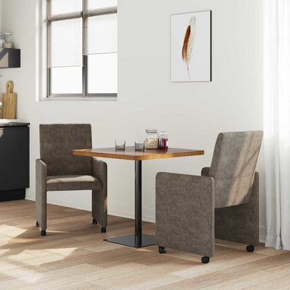 Sedie da Pranzo con Ruote 2 pcs Grigio scuro 57 x 66 x 94 cm