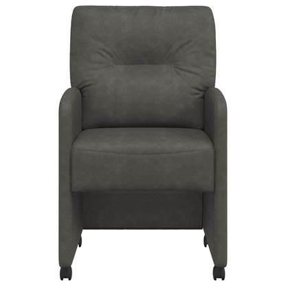 Sedie da Pranzo con Ruote con ruote 2 pcs Nero 57 x 67 x 95 cm