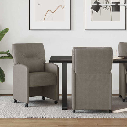 Sedie da Pranzo con Ruote 2 pcs Grigio 57 x 67 x 95 cm | homemem39