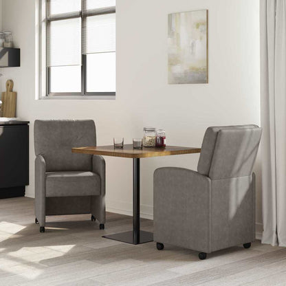 Sedie da Pranzo con Ruote 2 pcs Grigio 57 x 67 x 95 cm | homemem39