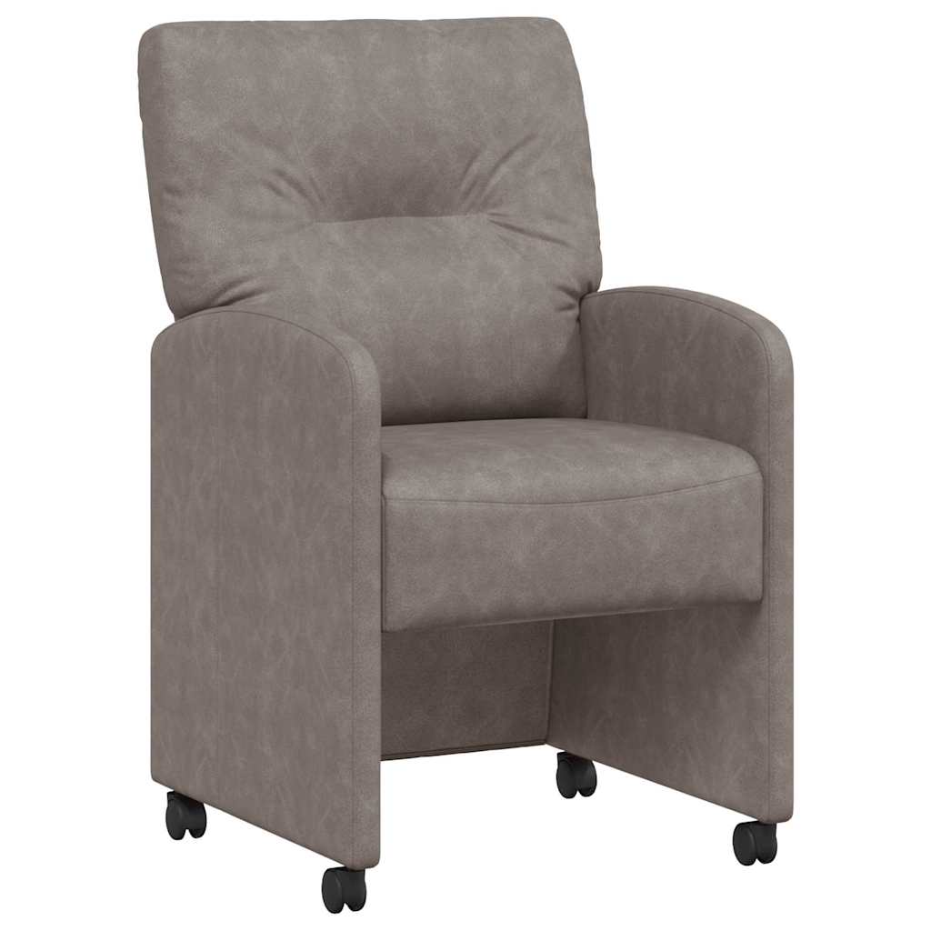Sedie da Pranzo con Ruote 2 pcs Grigio 57 x 67 x 95 cm | homemem39