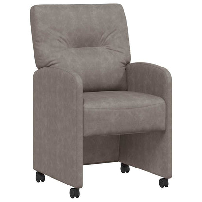 Sedie da Pranzo con Ruote 2 pcs Grigio 57 x 67 x 95 cm | homemem39