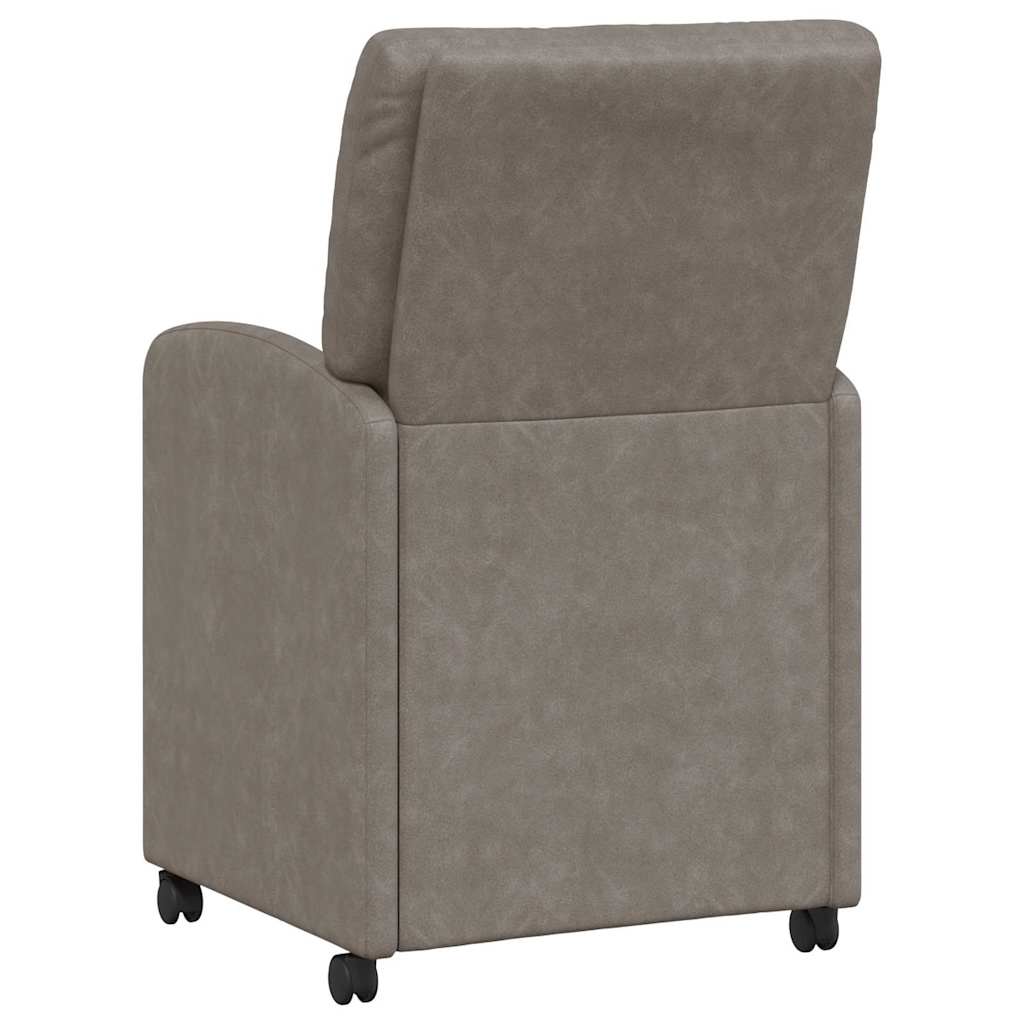 Sedie da Pranzo con Ruote 2 pcs Grigio 57 x 67 x 95 cm | homemem39