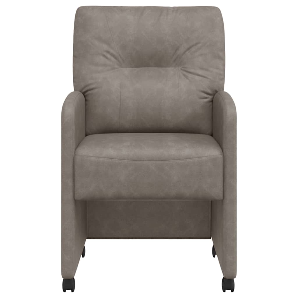 Sedie da Pranzo con Ruote 2 pcs Grigio 57 x 67 x 95 cm | homemem39