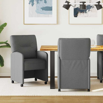 Sedie da Pranzo con Ruote 2 pcs Grigio scuro 57 x 67 x 95 cm