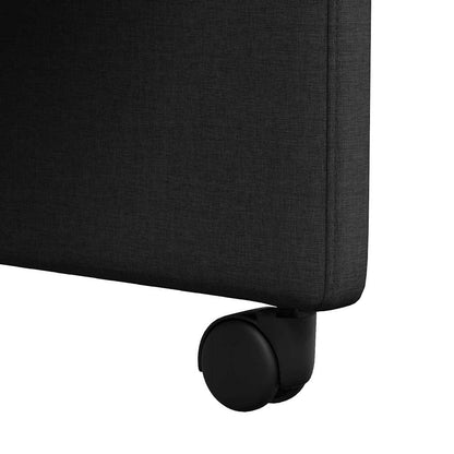 Sedie da Pranzo con Ruote 2 pcs Nero 57 x 67 x 95 cm Tessuto