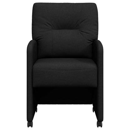 Sedie da Pranzo con Ruote 2 pcs Nero 57 x 67 x 95 cm Tessuto