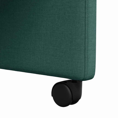 Sedie da Pranzo con Ruote 2 pcs Verde scuro 57 x 67 x 95 cm