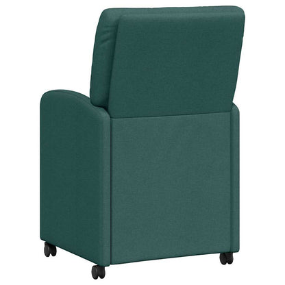 Sedie da Pranzo con Ruote 2 pcs Verde scuro 57 x 67 x 95 cm