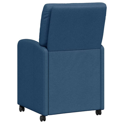 Sedie da Pranzo con Ruote 2 pcs Blu 57 x 67 x 95 cm Tessuto