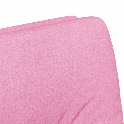 Sedie da Pranzo con Ruote 2 pcs Rosa 57 x 67 x 95 cm Tessuto