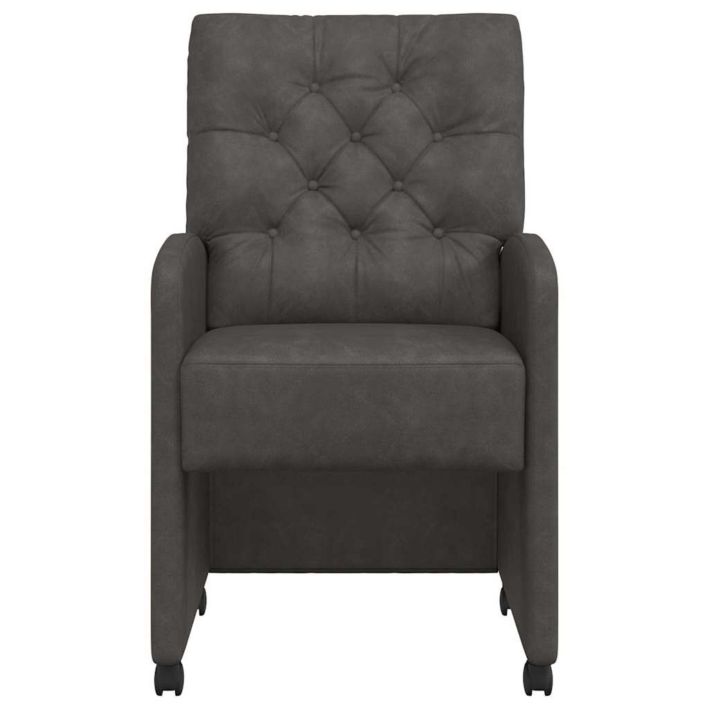 Sedie da Pranzo con Ruote con ruote 2 pcs Nero 58 x 67 x 97 cm