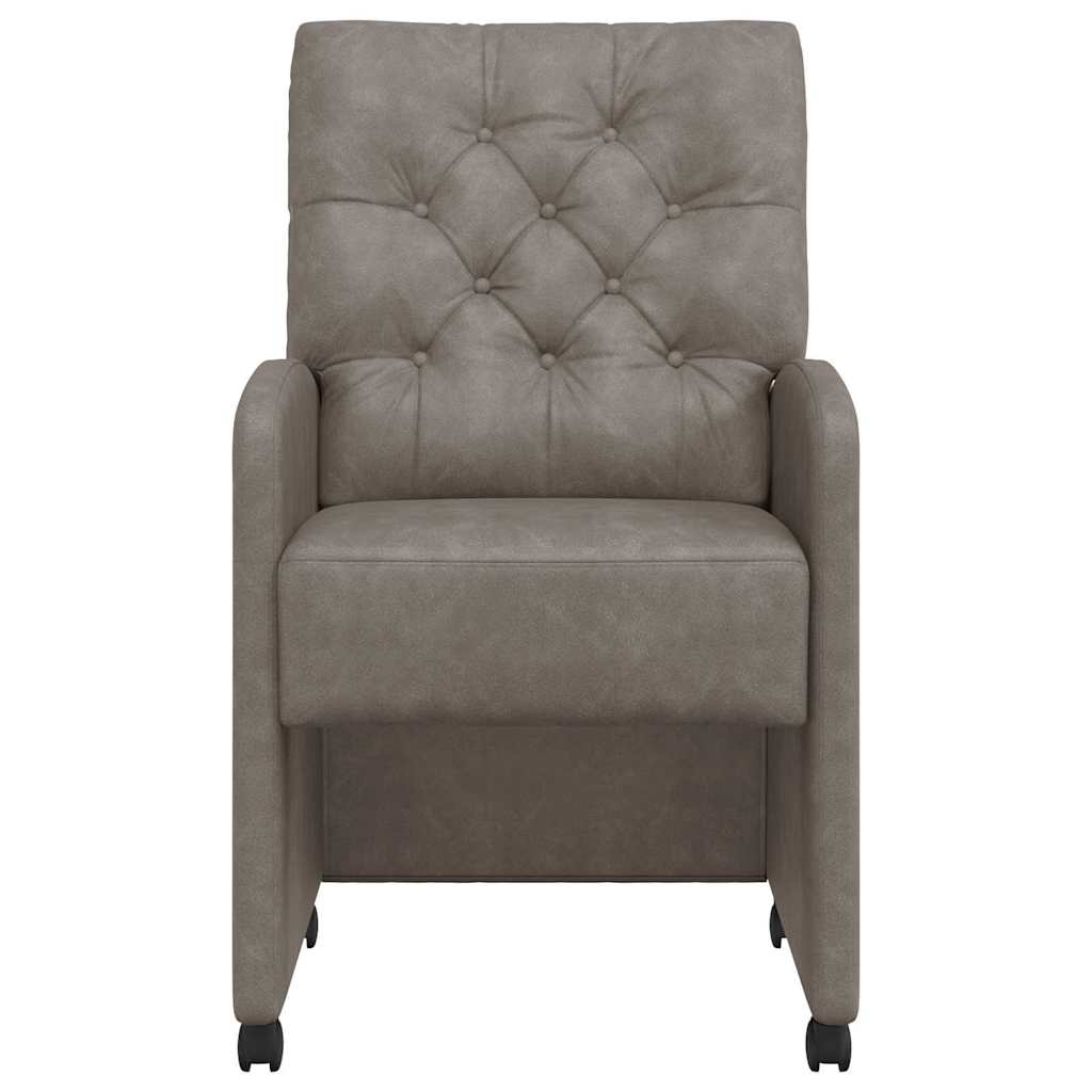 Sedie da Pranzo con Ruote 2 pcs Grigio 58 x 67 x 97 cm