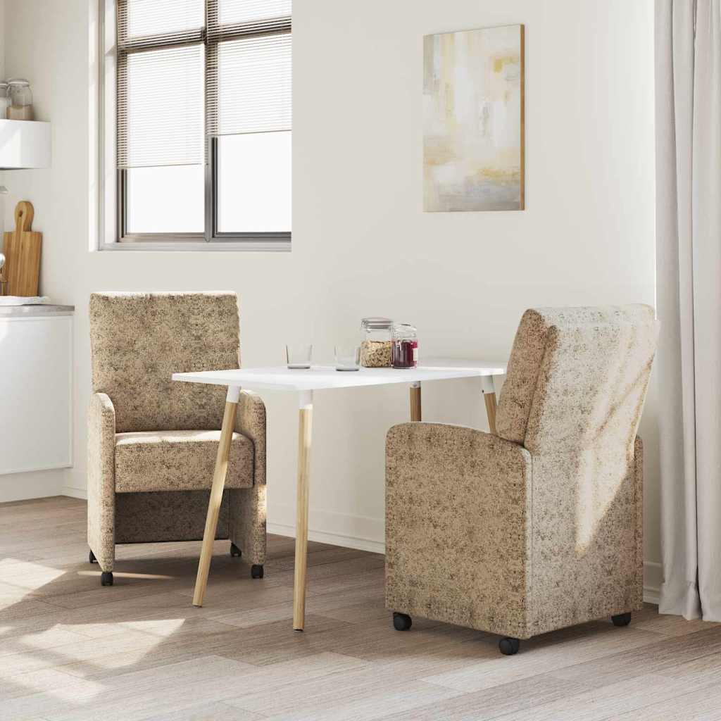 Sedie da Pranzo con Ruote 2 pcs Grigio chiaro 58 x 67 x 97 cm