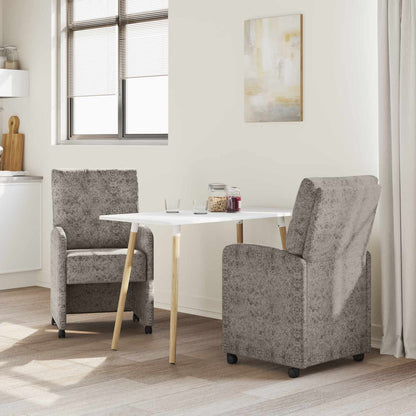 Sedie da Pranzo con Ruote 2 pz Pelle Scamosciata Sintetica | homemem39