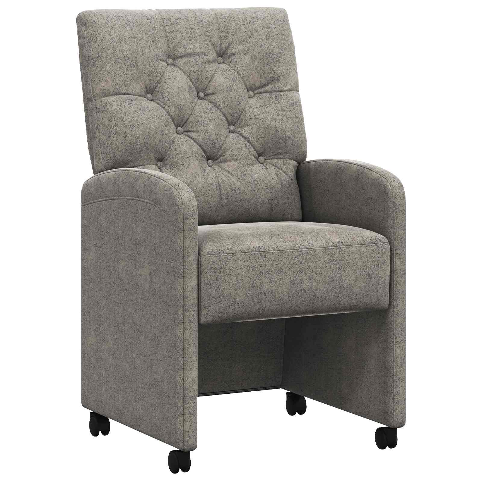 Sedie da Pranzo con Ruote 2 pcs Grigio chiaro 58 x 67 x 97 cm | homemem39