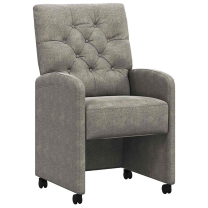 Sedie da Pranzo con Ruote 2 pcs Grigio chiaro 58 x 67 x 97 cm | homemem39