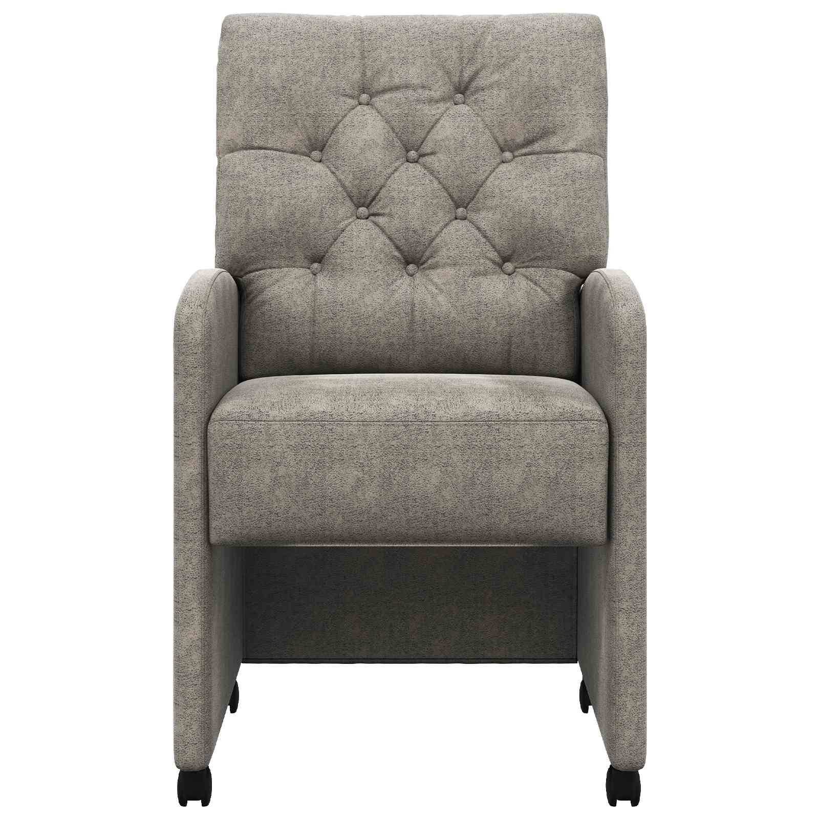 Sedie da Pranzo con Ruote 2 pcs Grigio chiaro 58 x 67 x 97 cm | homemem39