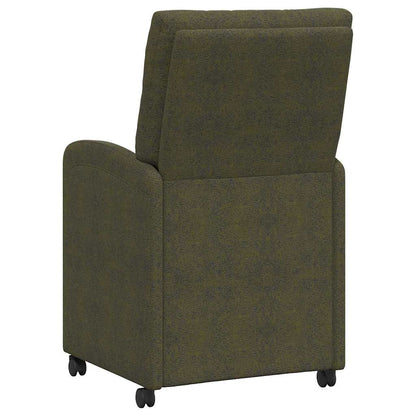 Sedie da Pranzo con Ruote 2 pcs Verde militare 58 x 67 x 97 cm