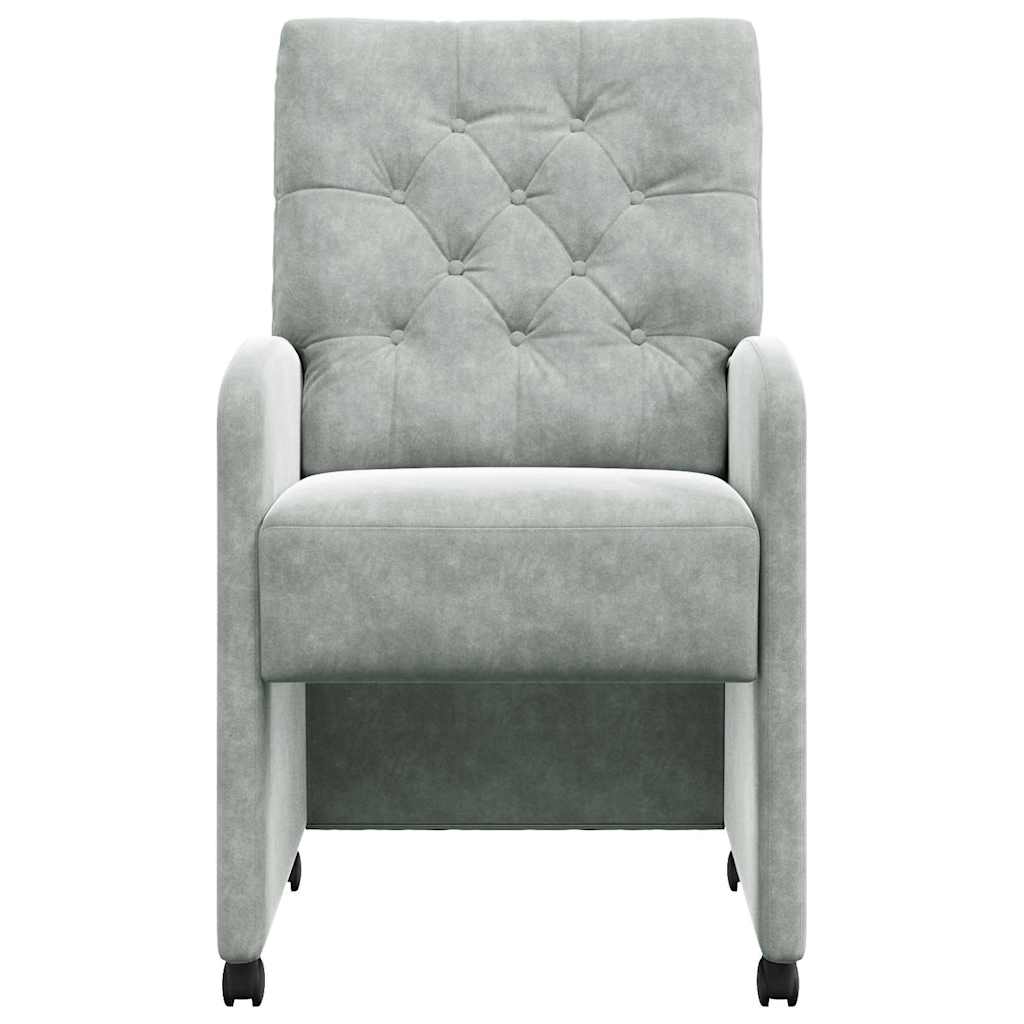 Sedie da Pranzo con Ruote 2 pcs Grigio chiaro 58 x 67 x 97 cm