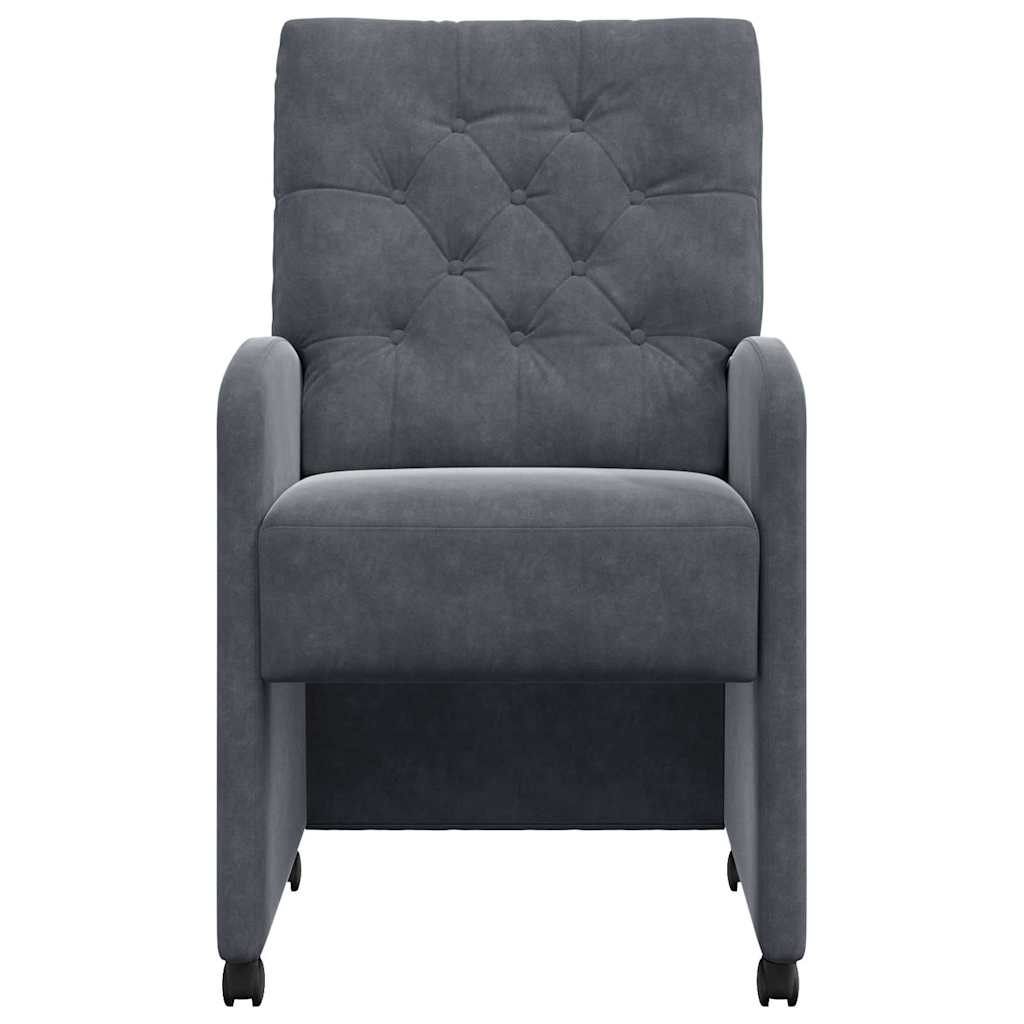 Sedie da Pranzo con Ruote 2 pcs Grigio scuro 58 x 67 x 97 cm