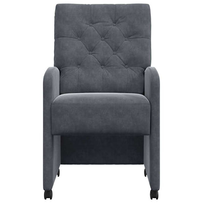 Sedie da Pranzo con Ruote 2 pcs Grigio scuro 58 x 67 x 97 cm