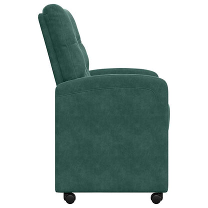 Sedie da Pranzo con Ruote 2 pcs Verde scuro 58 x 67 x 97 cm