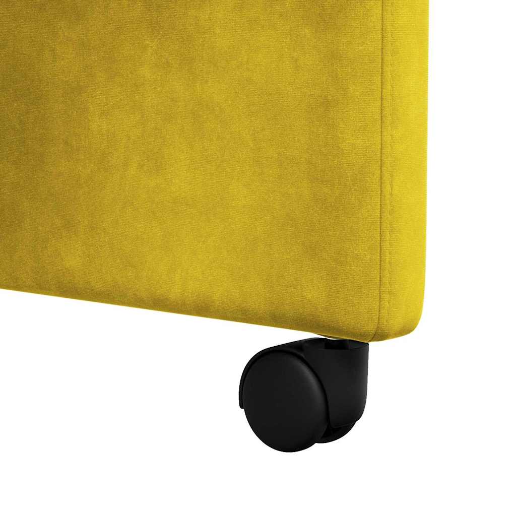 Sedie da Pranzo con Ruote 2 pcs Giallo 58 x 67 x 97 cm Velluto