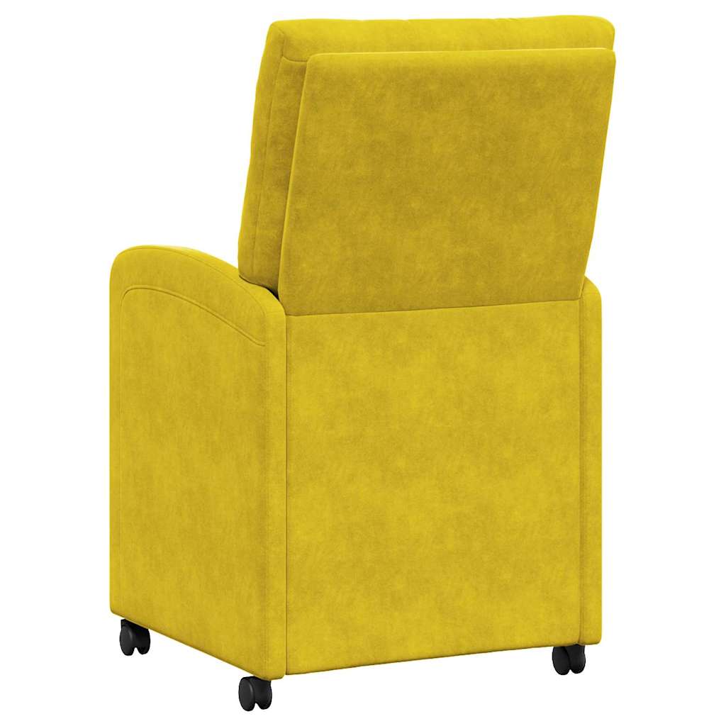 Sedie da Pranzo con Ruote 2 pcs Giallo 58 x 67 x 97 cm Velluto