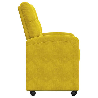 Sedie da Pranzo con Ruote 2 pcs Giallo 58 x 67 x 97 cm Velluto