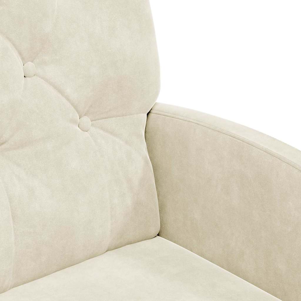 Sedie da Pranzo con Ruote 2 pcs Crema 58 x 67 x 97 cm Velluto