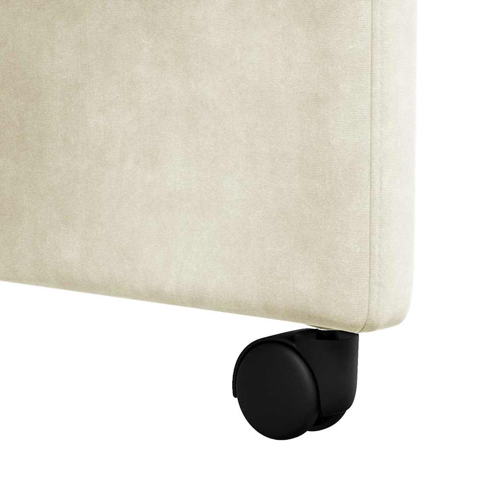 Sedie da Pranzo con Ruote 2 pcs Crema 58 x 67 x 97 cm Velluto