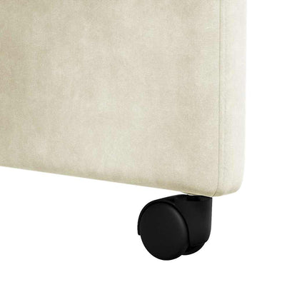 Sedie da Pranzo con Ruote 2 pcs Crema 58 x 67 x 97 cm Velluto