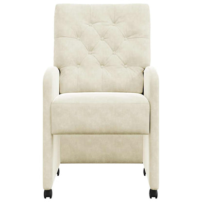 Sedie da Pranzo con Ruote 2 pcs Crema 58 x 67 x 97 cm Velluto