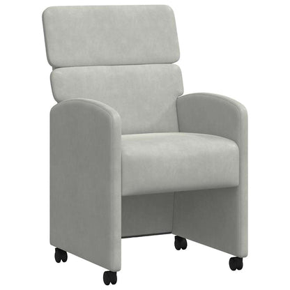 Sedie da Pranzo con Ruote 2 pcs Grigio chiaro 58 x 65 x 98 cm