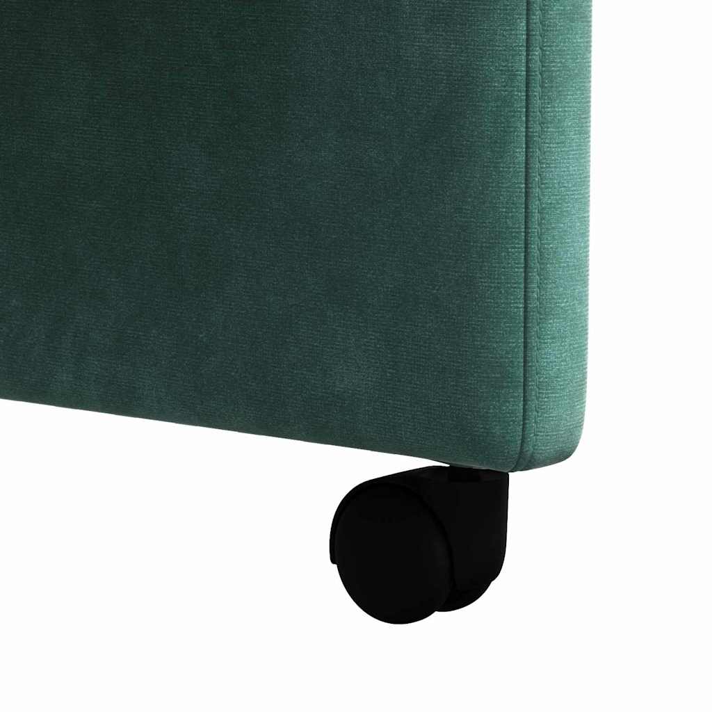 Sedie da Pranzo con Ruote 2 pcs Verde scuro 58 x 65 x 98 cm