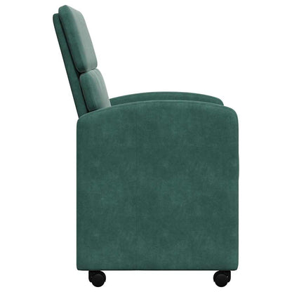 Sedie da Pranzo con Ruote 2 pcs Verde scuro 58 x 65 x 98 cm