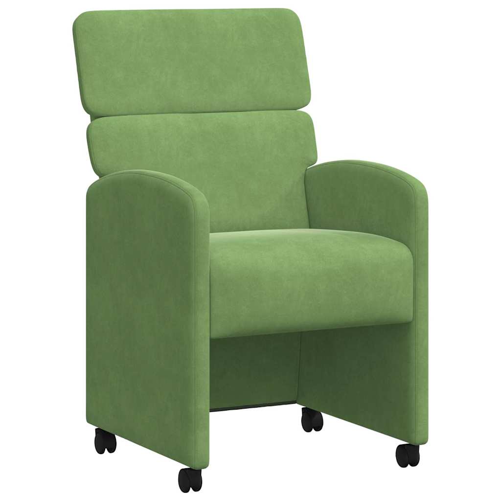 Sedie da Pranzo con Ruote 2 pcs Verde chiaro 58 x 65 x 98 cm