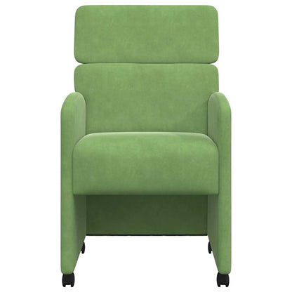 Sedie da Pranzo con Ruote 2 pcs Verde chiaro 58 x 65 x 98 cm