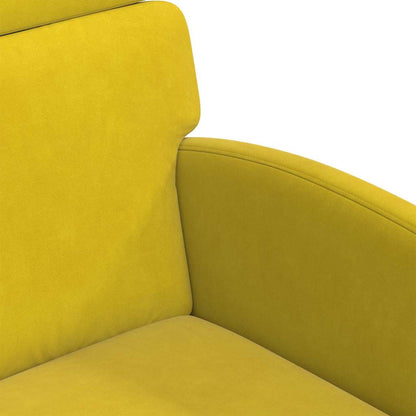 Sedie da Pranzo con Ruote 2 pcs Giallo 58 x 65 x 98 cm Velluto