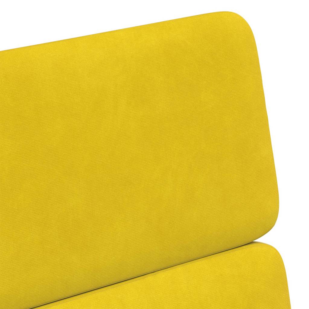 Sedie da Pranzo con Ruote 2 pcs Giallo 58 x 65 x 98 cm Velluto