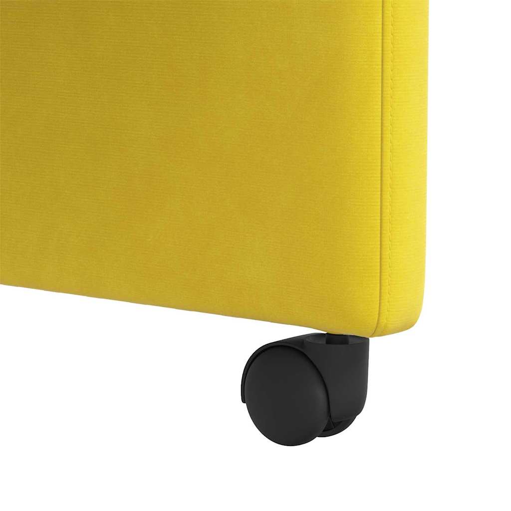 Sedie da Pranzo con Ruote 2 pcs Giallo 58 x 65 x 98 cm Velluto